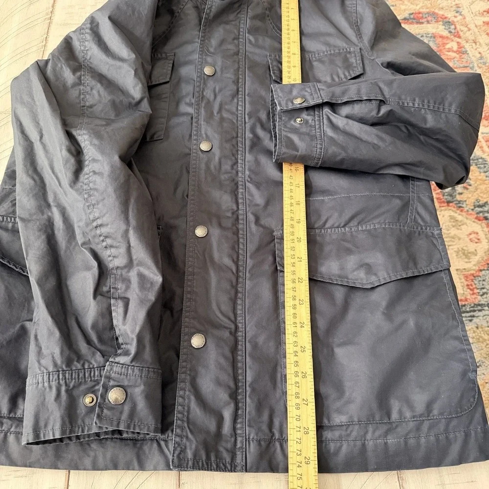 Banana Republic Navy Blue Quilted Waxed Coated Field Jacket Barn Chore Coat SZ-M